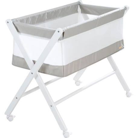 Berceau Cododo Pliable 90 x 45 ROBA en Toile et Maille + Matelas et Roulettes à Freins - Gris / Blanc GRIS 1 - vertbaudet enfant 