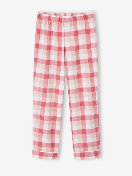 Pyjama à carreaux en flanelle fille personnalisable rose 4 - vertbaudet enfant 