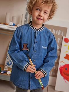 -Tablier collège en denim léger personnalisable garçon