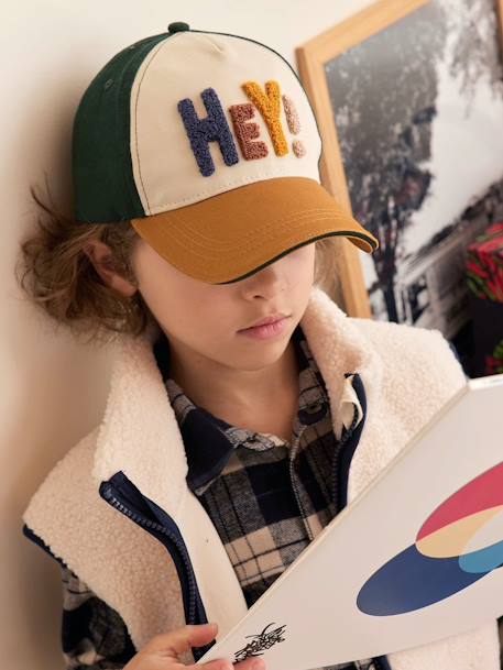 Casquette HEY! garçon beige+bleu 2 - vertbaudet enfant 