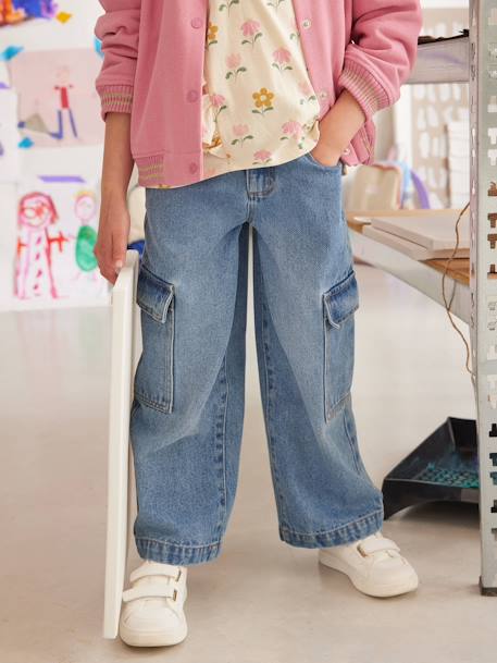 Fille-Jean large cargo fille