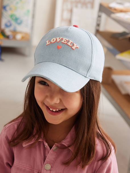 Casquette en denim 'lovely' fille bleu jean 1 - vertbaudet enfant 