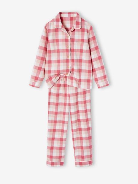 Pyjama à carreaux en flanelle fille personnalisable rose 2 - vertbaudet enfant 