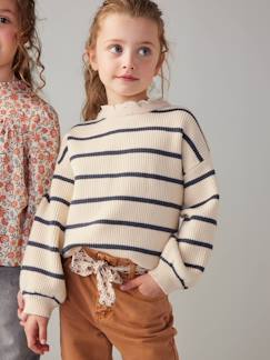 Pull col fantaisie forme loose fille  - vertbaudet enfant