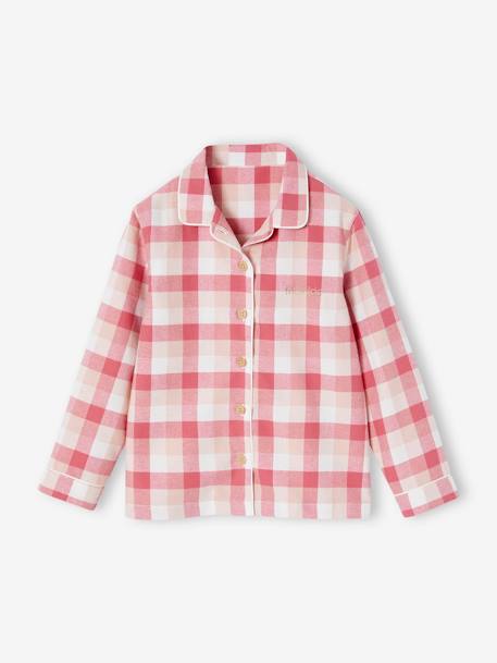 Pyjama à carreaux en flanelle fille personnalisable rose 3 - vertbaudet enfant 