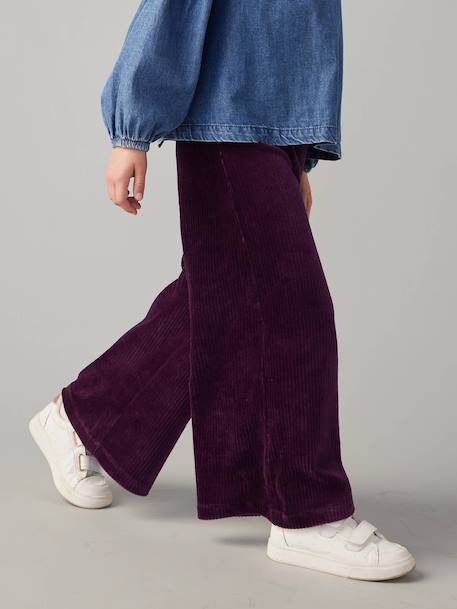 Pantalon large en velours fille marron+prune 9 - vertbaudet enfant 