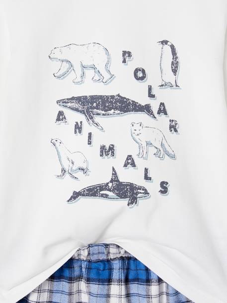 Pyjama animaux polaires flanelle carreaux garçon bleu 4 - vertbaudet enfant 