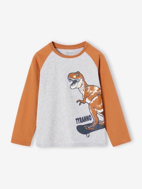 Pyjama dino flanelle carreaux garçon caramel 2 - vertbaudet enfant 