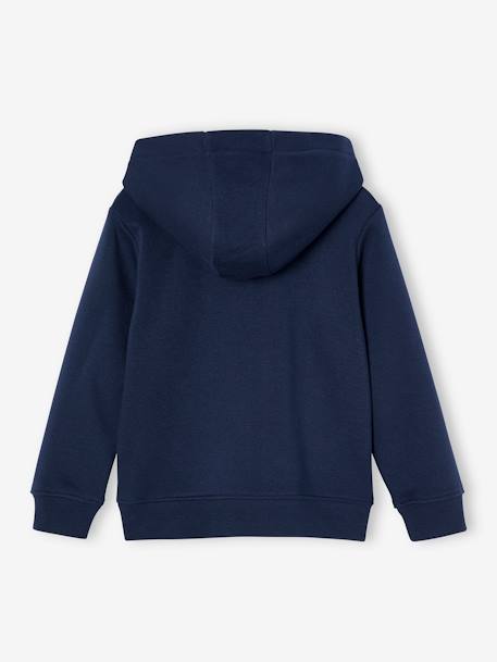 Sweat zippé à capuche Basics garçon bleu nuit+rouge 2 - vertbaudet enfant 