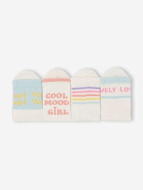 Lot de 4 paires de chaussettes fille écru 3 - vertbaudet enfant 