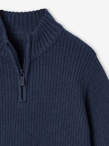 Pull col camionneur en maille perlée garçon bleu nuit 4 - vertbaudet enfant 