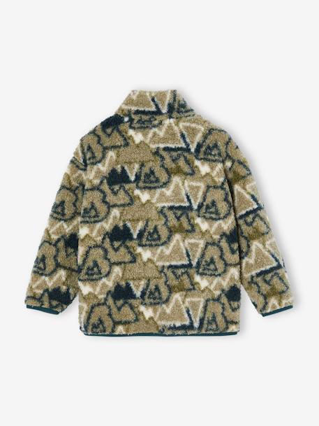 Sweat zippé garçon en polaire camouflage vert sauge 3 - vertbaudet enfant 