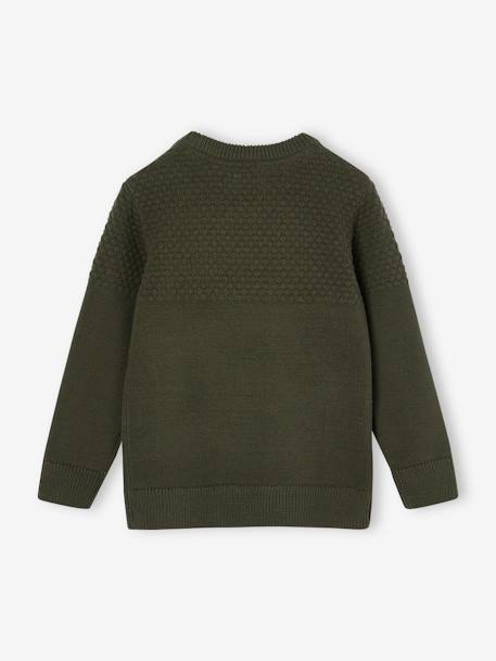 Pull maille fantaisie garçon bleu nuit+vert 5 - vertbaudet enfant 