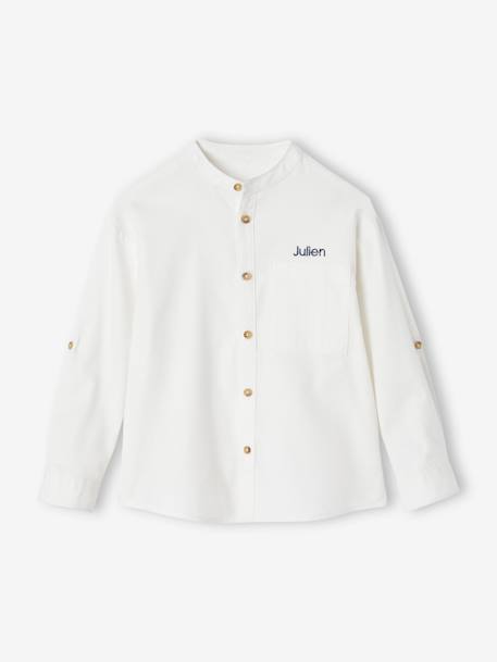 Chemise flanelle col Mao garçon écru 5 - vertbaudet enfant 