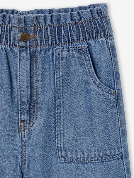 Jean large charpentier fille bleu clair+bleu moyen 6 - vertbaudet enfant 