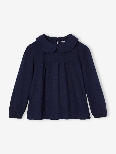 T-shirt en broderie anglaise fille écru+marine 4 - vertbaudet enfant 