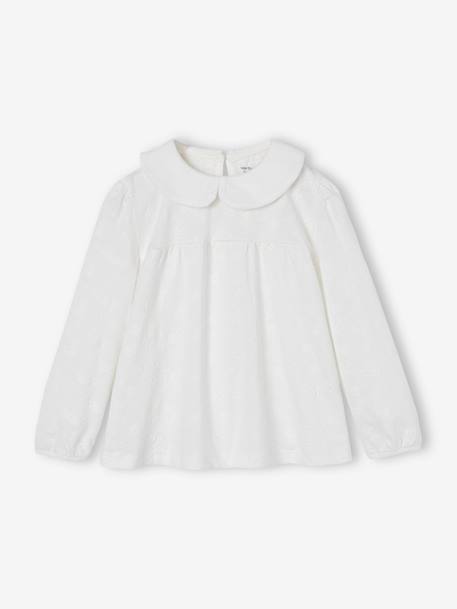 T-shirt en broderie anglaise fille écru+marine 1 - vertbaudet enfant 