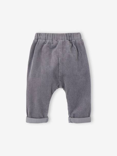 Pantalon en velours côtelé bébé bleu ardoise 2 - vertbaudet enfant 