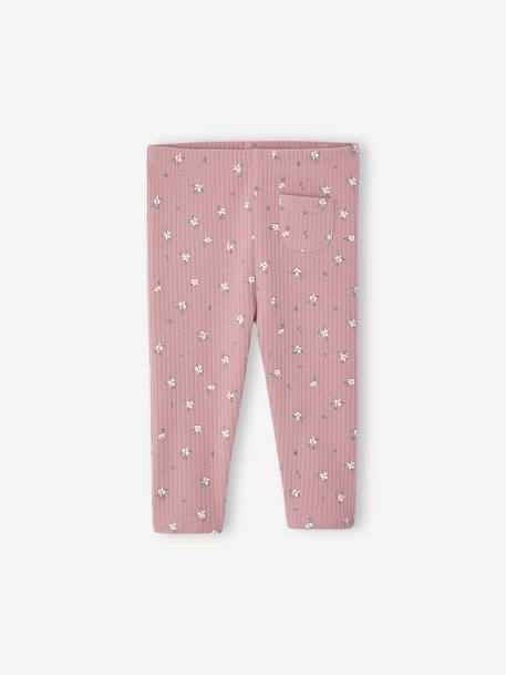 Legging en côtes imprimé bébé bleu ardoise+mauve 4 - vertbaudet enfant 