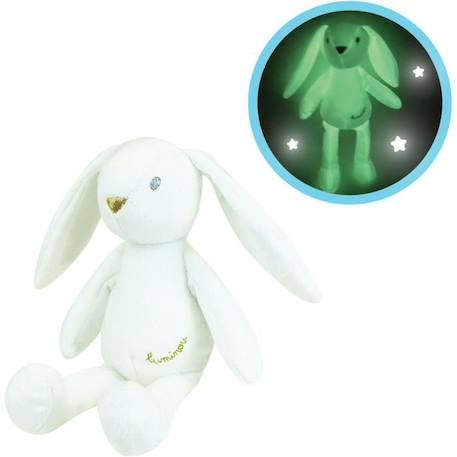 JEMINI Luminou Lapin blanc Peluche lumineuse naturelle fonctionne sans pile+/- 20 cm BLANC 1 - vertbaudet enfant 