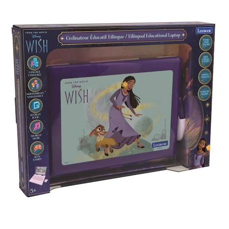 Ordinateur éducatif Disney Wish 124 activités (Français-Anglais) VIOLET 3 - vertbaudet enfant 