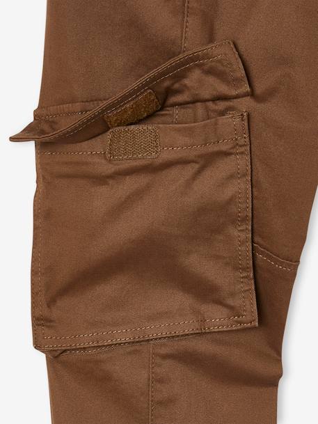 Pantalon cargo droit MorphologiK garçon tour de hanches fin bleu nuit+bronze 12 - vertbaudet enfant 