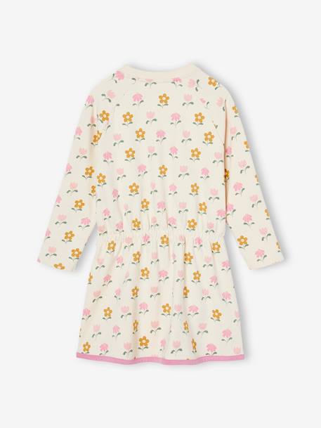 Robe en molleton motifs fleurs fille vanille 2 - vertbaudet enfant 