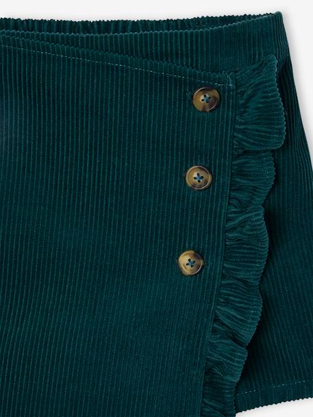 Jupe-short en velours côtelé fille effet portefeuille bleu canard+rose+vert anglais 13 - vertbaudet enfant 