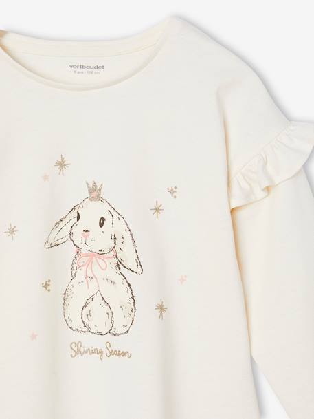 T-shirt de Noël lapin détails pailletés fille écru 3 - vertbaudet enfant 