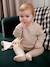 Cardigan brassière bébé en laine et coton beige chiné+blanc+rose poudré 5 - vertbaudet enfant 