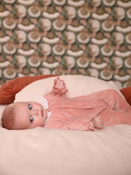 Bébé-Dors-bien à collerette en velours naissance bébé personnalisable