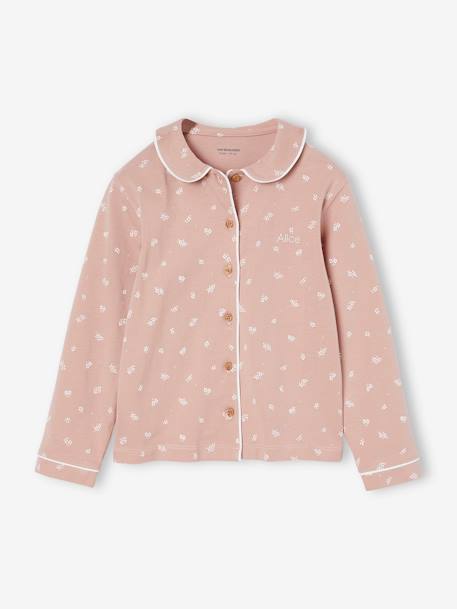 Pyjama imprimé col Claudine fille personnalisable rose pâle 2 - vertbaudet enfant 