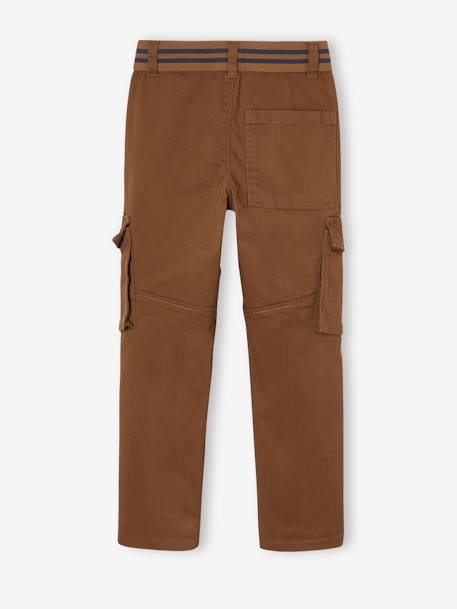 Pantalon cargo droit MorphologiK garçon tour de hanches fin bleu nuit+bronze 10 - vertbaudet enfant 