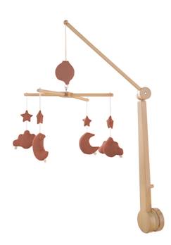 Mobile musical bébé en bois avec 4 jouets  - vertbaudet enfant