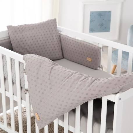 ROBA Coffret Bébé Bio Lil Planet - Linge et Tour de Lit + Drap Housse - Gris Argenté GRIS 2 - vertbaudet enfant 