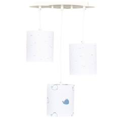 Linge de maison et décoration-Décoration-Luminaire-Suspension-Suspension lumineuse en coton blanc