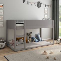 Chambre et rangement-Lit mi-hauteur réversible en pin gris 90x200 Charlie