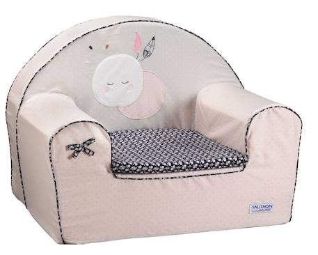 Fauteuil Club bébé - Sauthon - Miss Fleur de Lune - Rose poudré - Déhoussable et lavable - 41x42x50 ROSE 1 - vertbaudet enfant 