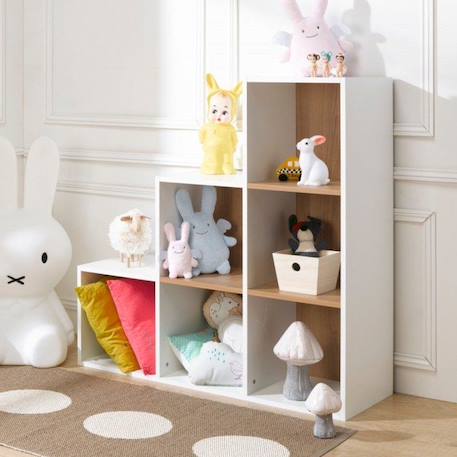 6 cases de rangement effet bois en escalier blanc Tom & Apolline BLANC 2 - vertbaudet enfant 