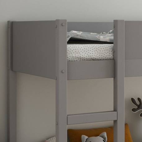 Lit mi-hauteur réversible en pin gris 90x200 Charlie GRIS 3 - vertbaudet enfant 