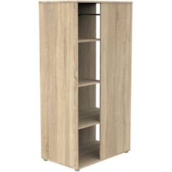 Chambre et rangement-Chambre-Armoire, portant-Meuble de rangement enfant - Chêne doré - Décor bois - Avec étagères et penderie - Babyprice Up