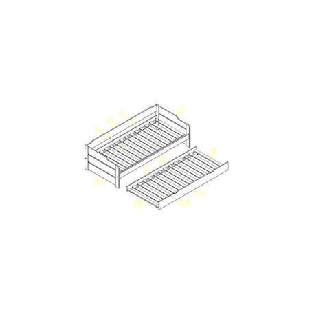 Lit avec lit gigogne en pin blanc 90x200 Arthur BLANC 3 - vertbaudet enfant 