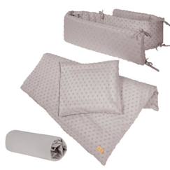 ROBA Coffret Bébé Bio Lil Planet - Linge et Tour de Lit + Drap Housse - Gris Argenté  - vertbaudet enfant