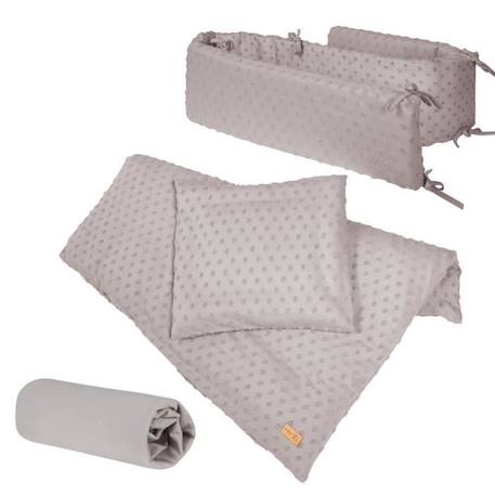 ROBA Coffret Bébé Bio Lil Planet - Linge et Tour de Lit + Drap Housse - Gris Argenté GRIS 1 - vertbaudet enfant 