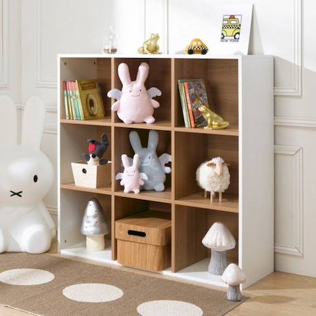 9 cases de rangement effet bois blanc Tom & Apolline BLANC 1 - vertbaudet enfant 