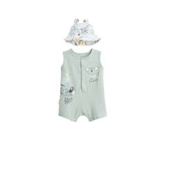 Combishort bébé + chapeau en gaze de coton Garden Party  - vertbaudet enfant