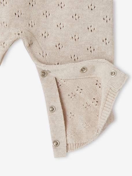 Salopette en tricot bébé bretelles à volants beige chiné 4 - vertbaudet enfant 