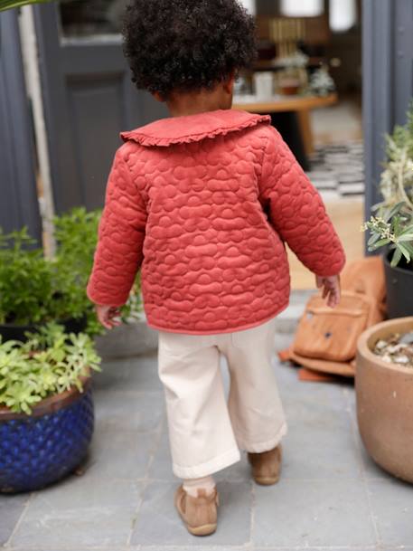 Veste matelassée en velours doublé sherpa bébé terracotta 7 - vertbaudet enfant 