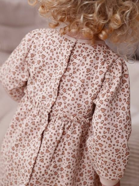 Robe bébé en molleton beige doré+bleu nuit+Léopard 19 - vertbaudet enfant 