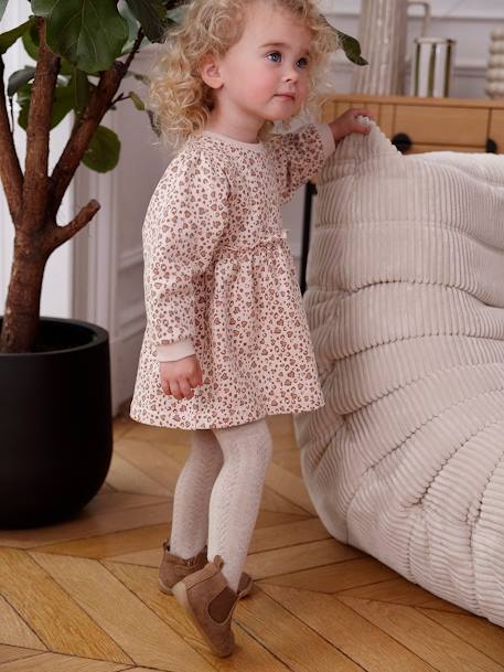 Robe bébé en molleton beige doré+bleu nuit+Léopard 13 - vertbaudet enfant 